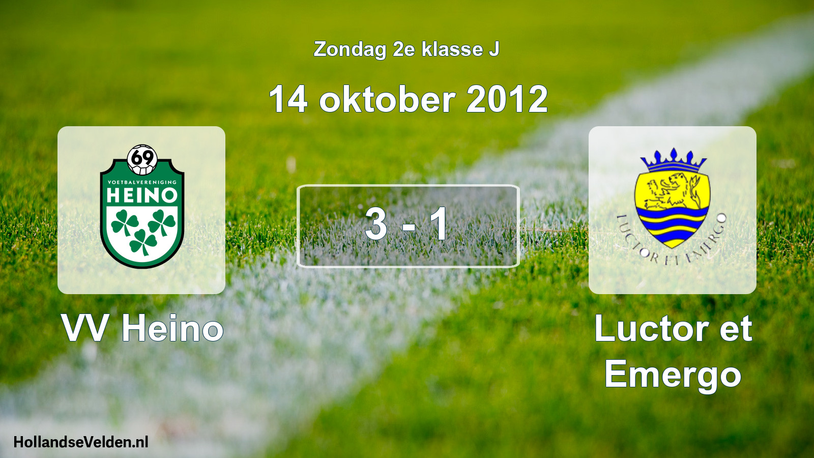 Total number of matches played: VV Heino - Luctor et Emergo 3 - 1 (14 October 2012)
