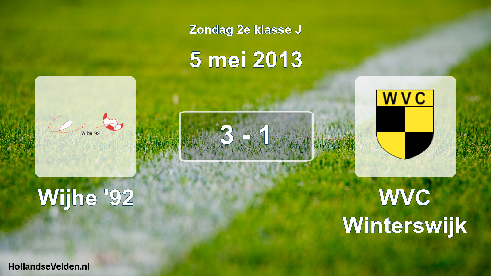 Total number of matches played: Wijhe '92 - WVC Winterswijk 3 - 1 (5 May 2013)