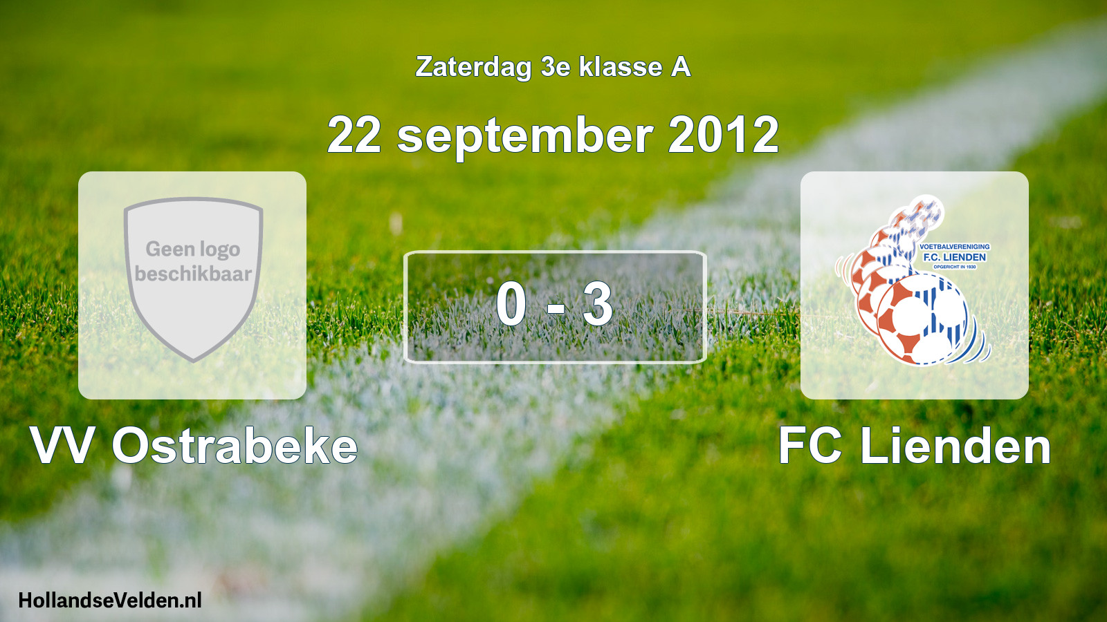 Total number of matches played: VV Ostrabeke - FC Lienden 0 - 3 (22 September 2012)