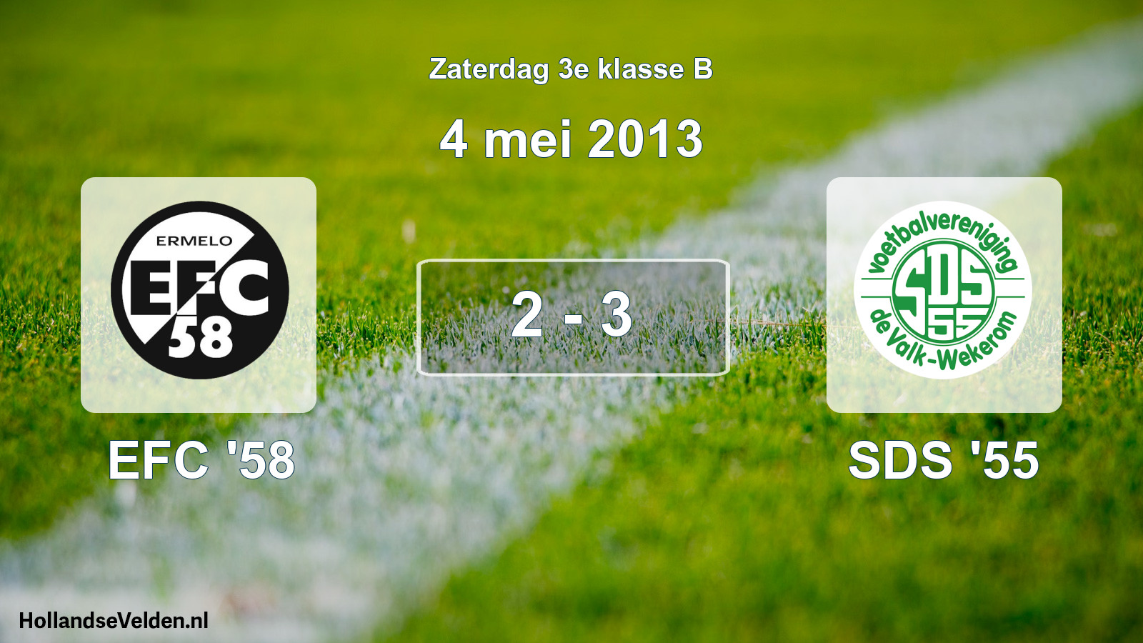 Total number of matches played: EFC '58 - SDS '55 2 - 3 (4 May 2013)