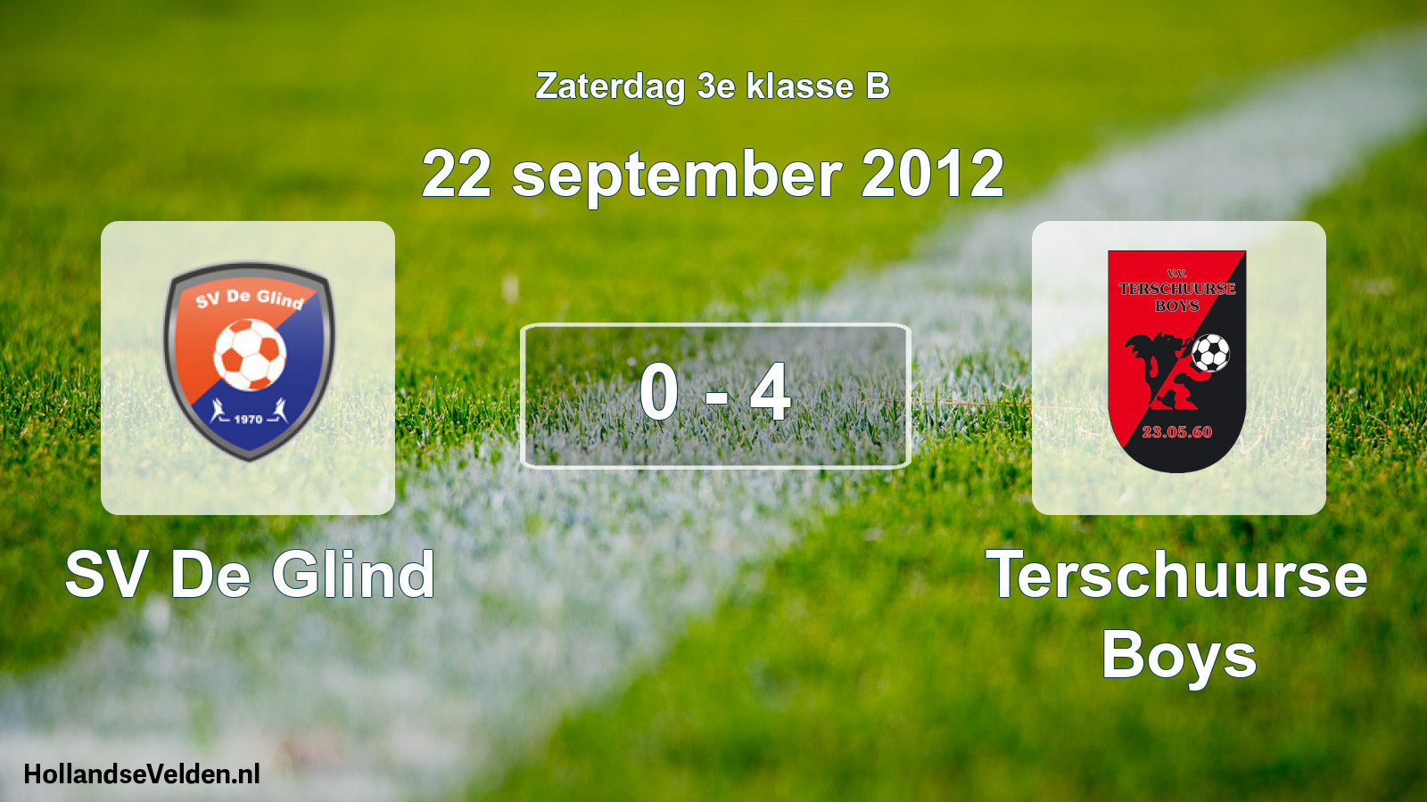 Total number of matches played: SV De Glind - Terschuurse Boys 0 - 4 (22 September 2012)