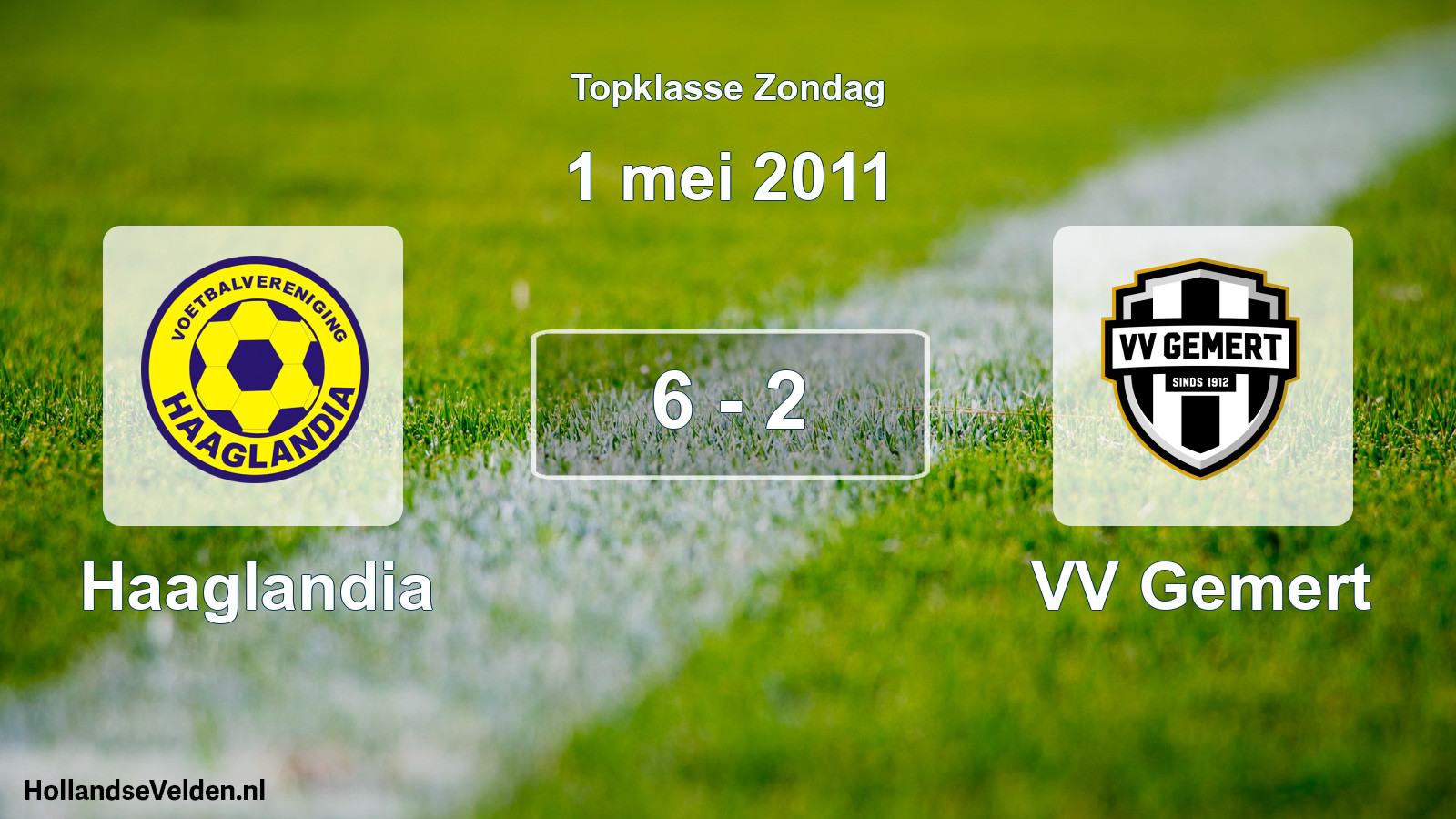 Total number of matches played: Haaglandia - VV Gemert 6 - 2 (1 May 2011)