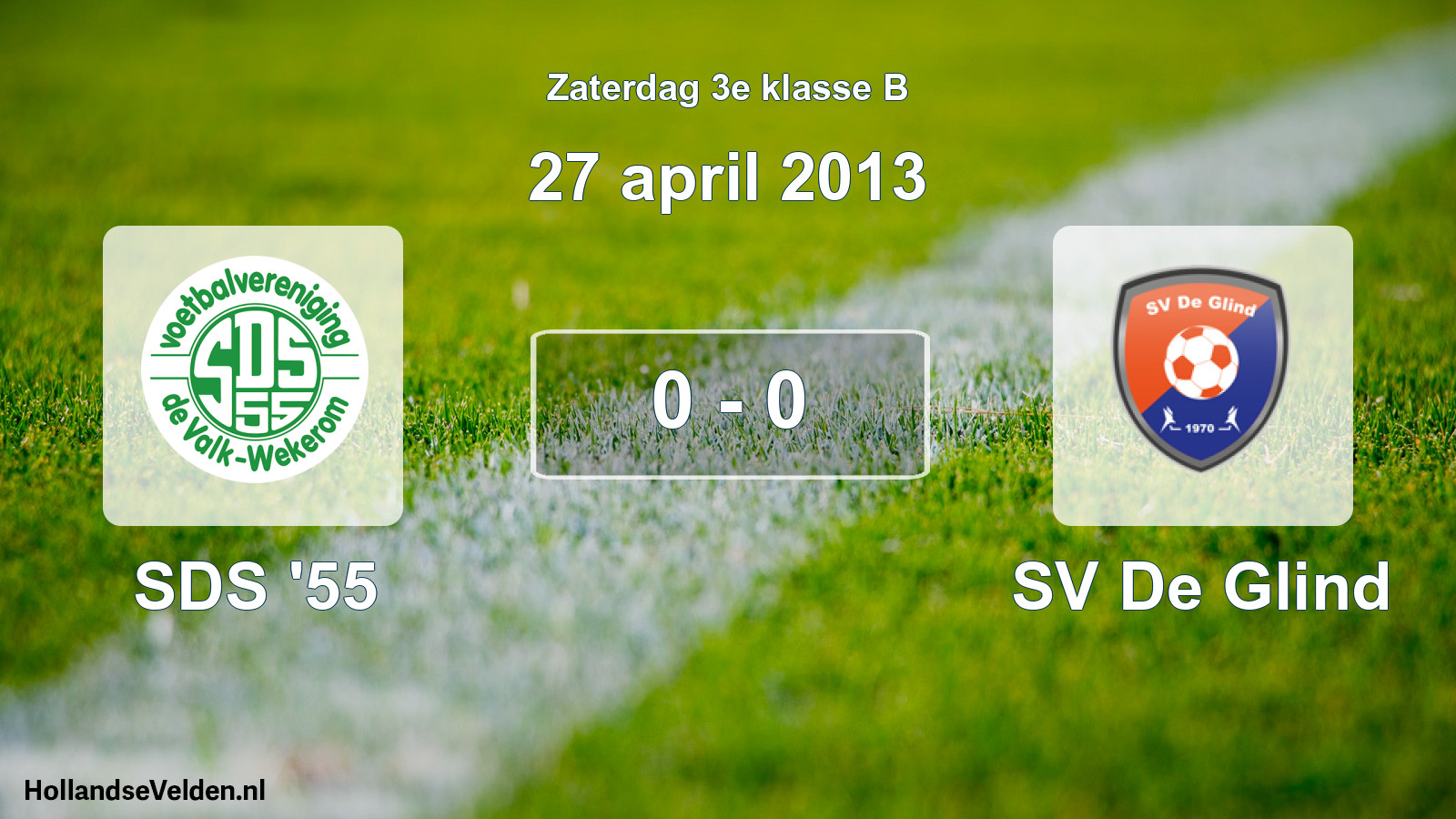Total number of matches played: SDS '55 - SV De Glind 0 - 0 (27 April 2013)