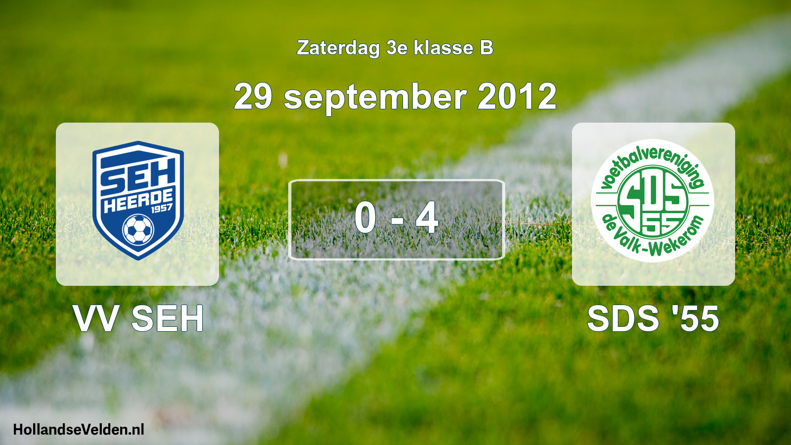 Total number of matches played: VV SEH - SDS '55 0 - 4 (29 September 2012)