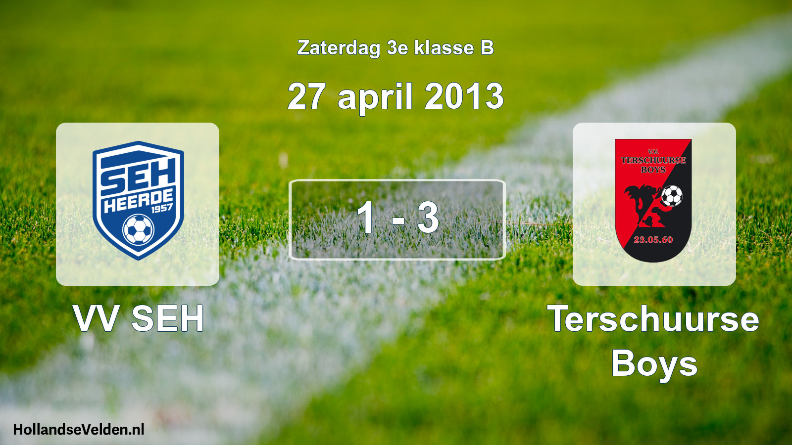 Total number of matches played: VV SEH - Terschuurse Boys 1 - 3 (27 April 2013)
