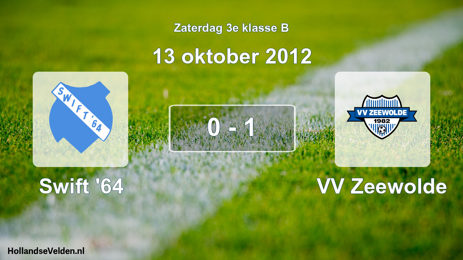 Total number of matches played: Swift '64 - VV Zeewolde 0 - 1 (13 October 2012)