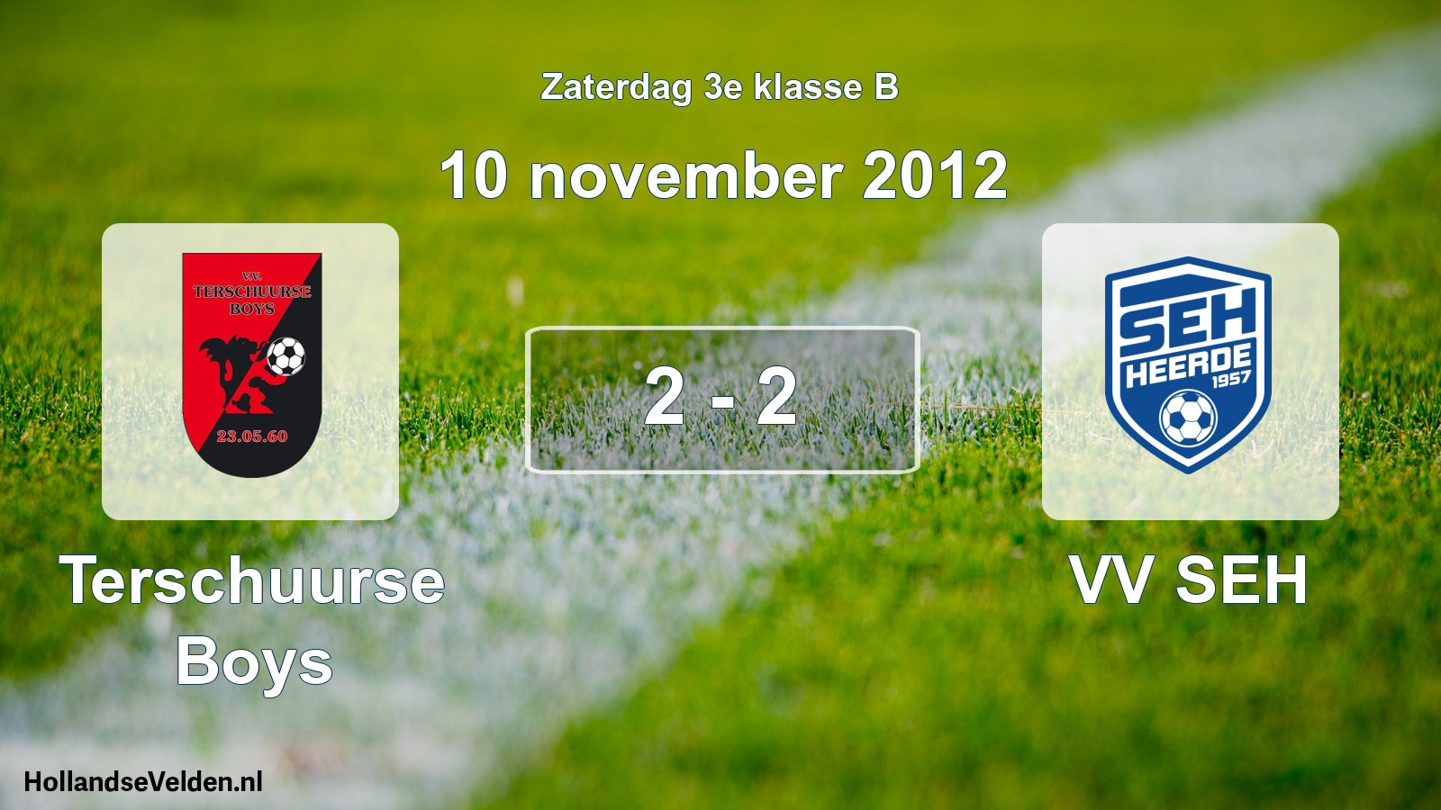 Total number of matches played: Terschuurse Boys - VV SEH 2 - 2 (10 November 2012)