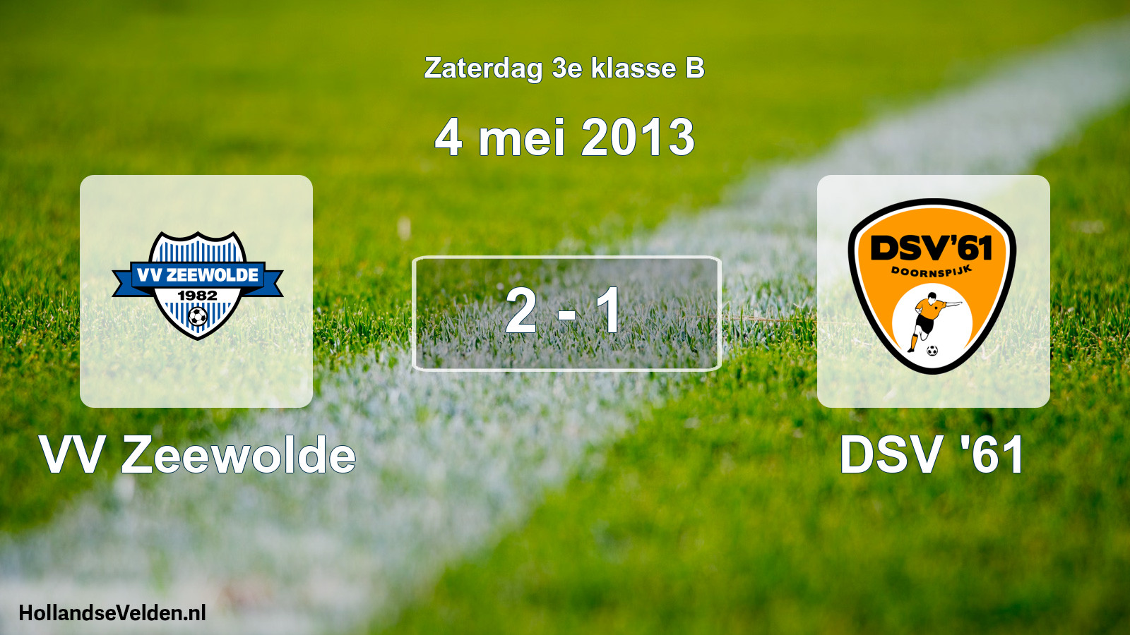 Total number of matches played: VV Zeewolde - DSV '61 2 - 1 (4 May 2013)