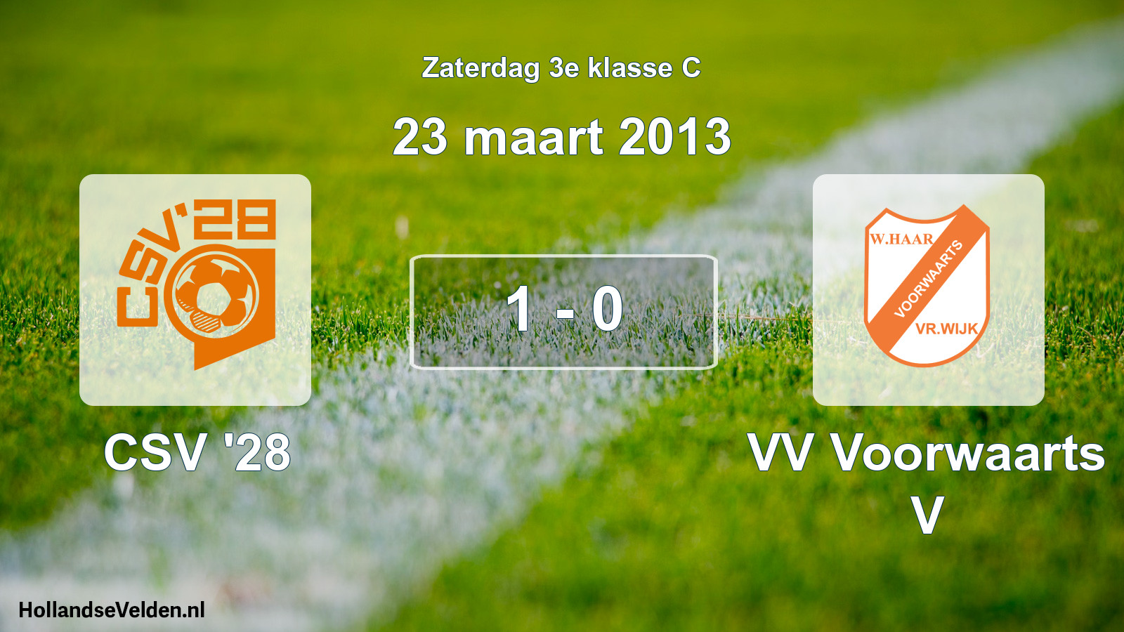 Total number of matches played: CSV '28 - VV Voorwaarts V 1 - 0 (23 March 2013)