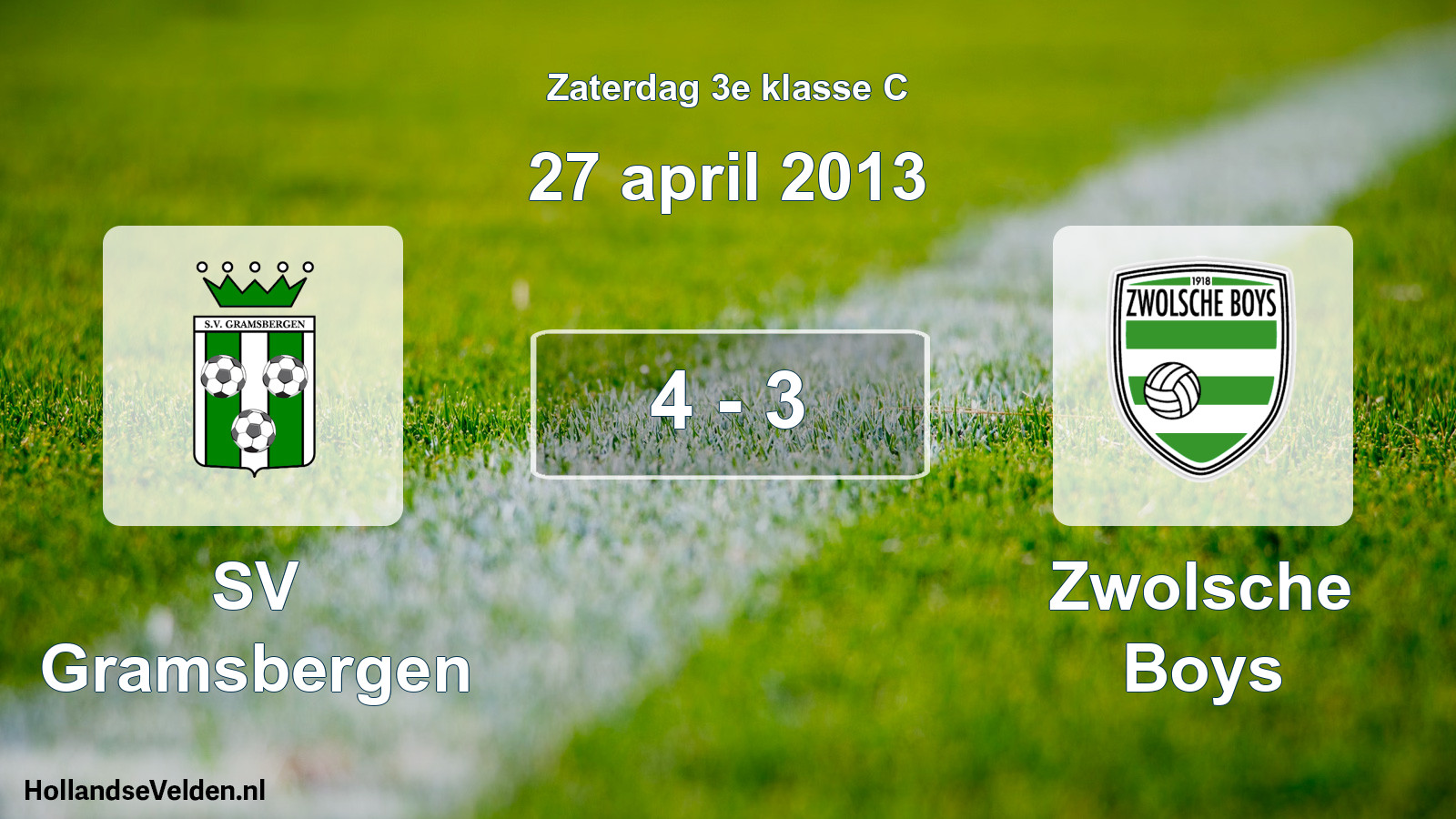 Total number of matches played: SV Gramsbergen - Zwolsche Boys 4 - 3 (27 April 2013)