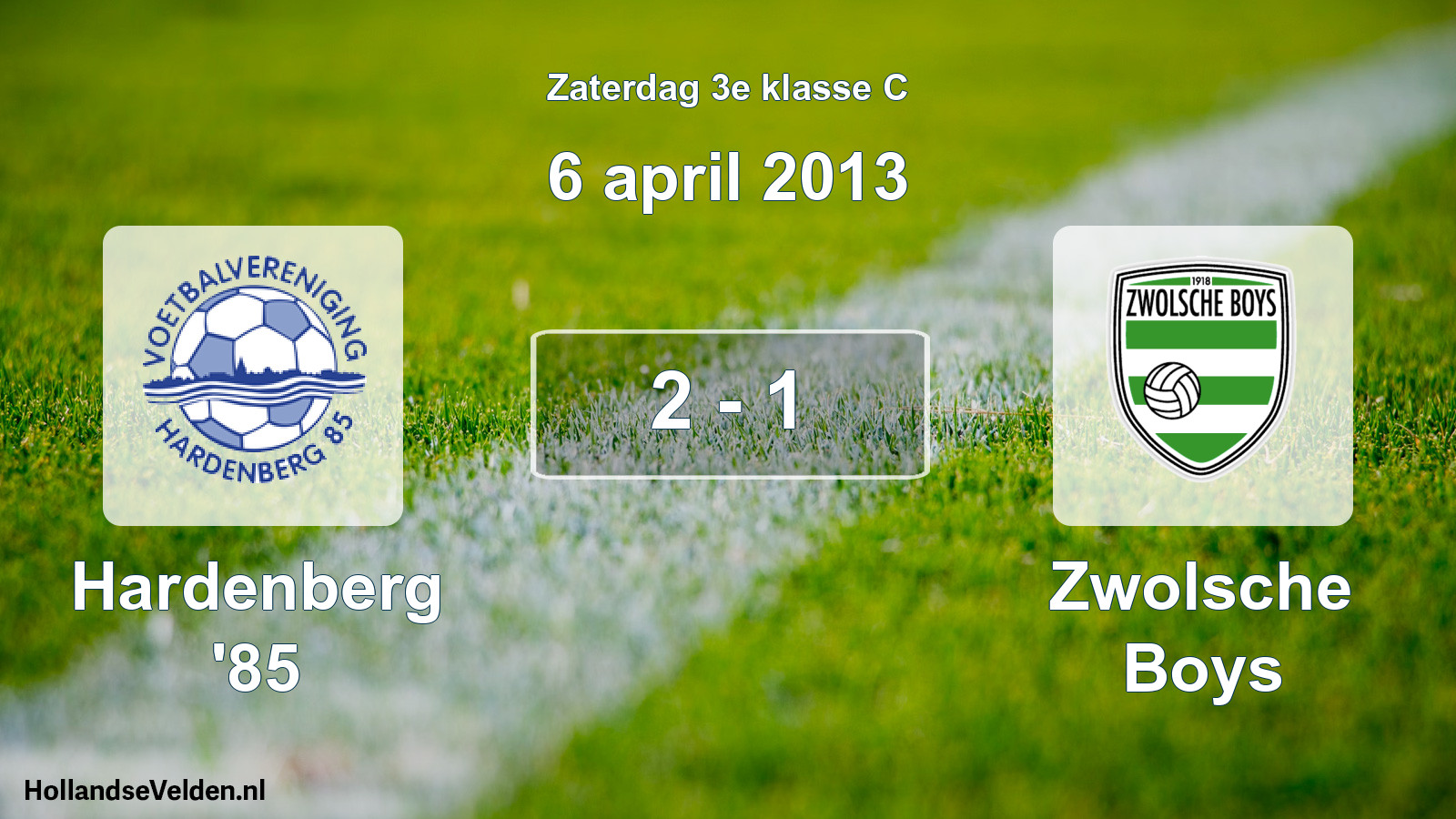 Total number of matches played: Hardenberg '85 - Zwolsche Boys 2 - 1 (6 April 2013)