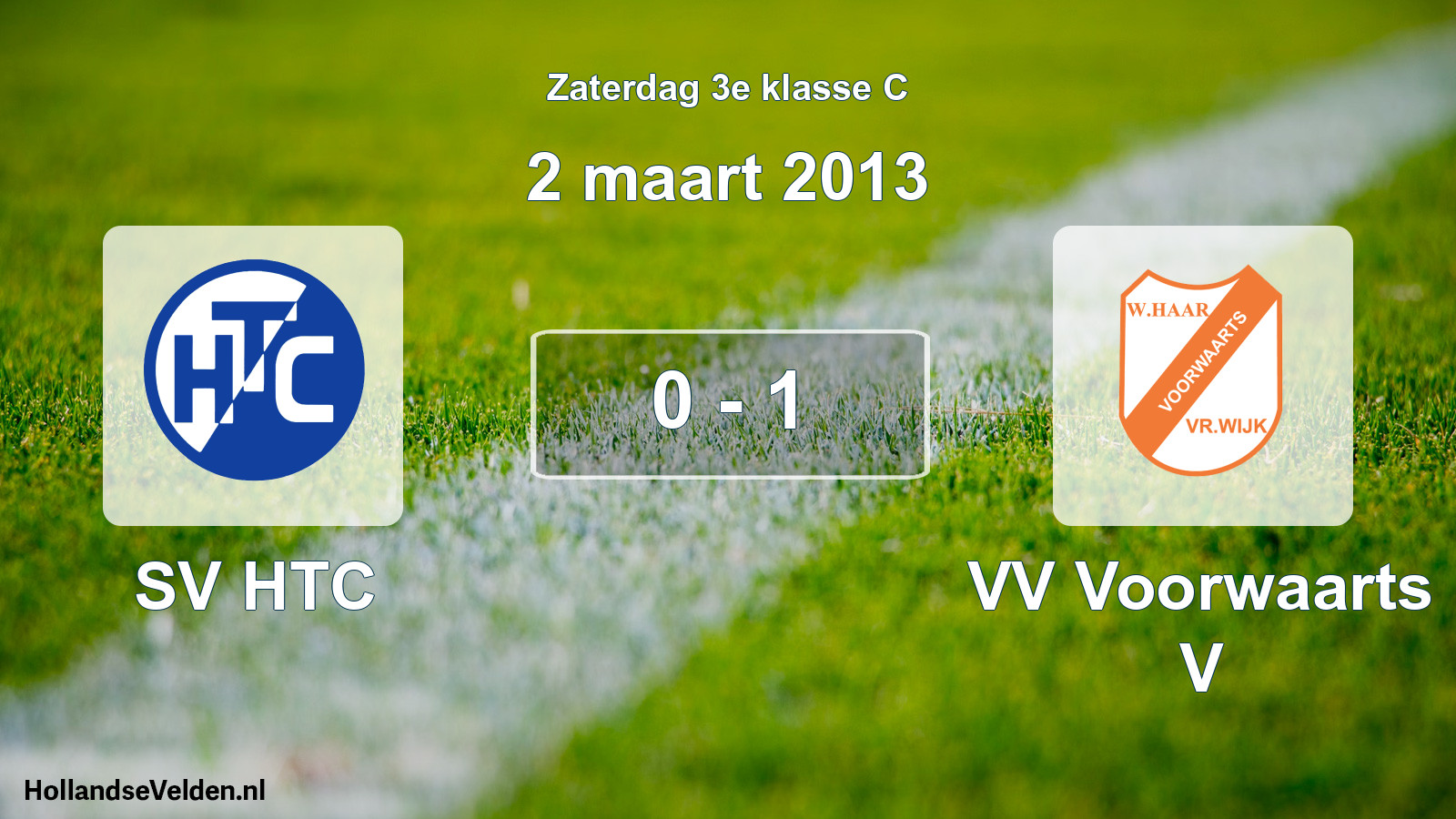 Total number of matches played: SV HTC - VV Voorwaarts V 0 - 1 (2 March 2013)
