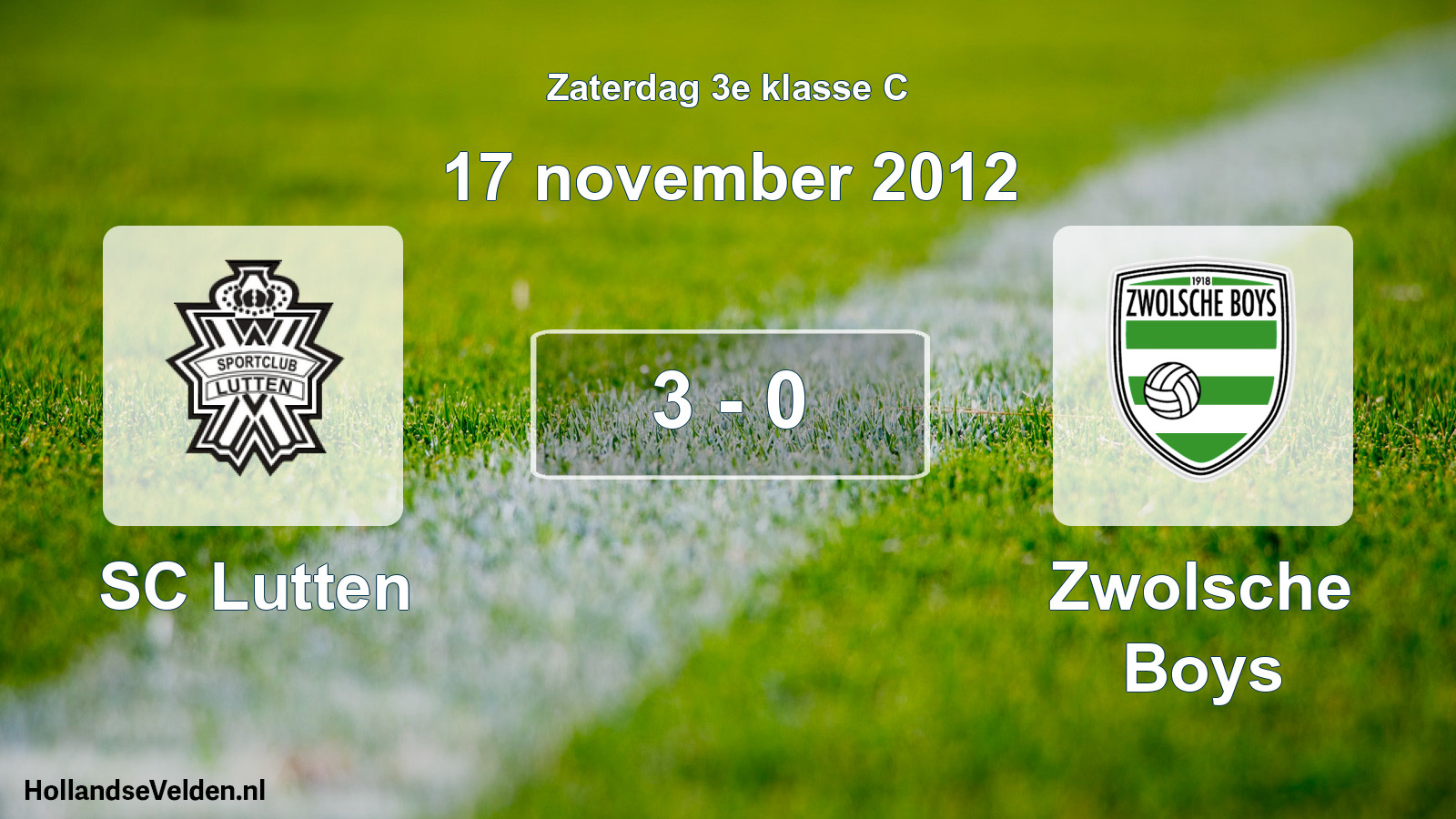 Total number of matches played: SC Lutten - Zwolsche Boys 3 - 0 (17 November 2012)