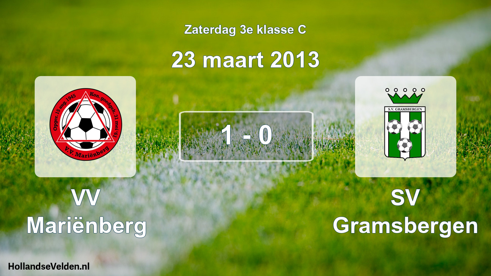 Total number of matches played: VV Mariënberg - SV Gramsbergen 1 - 0 (23 March 2013)
