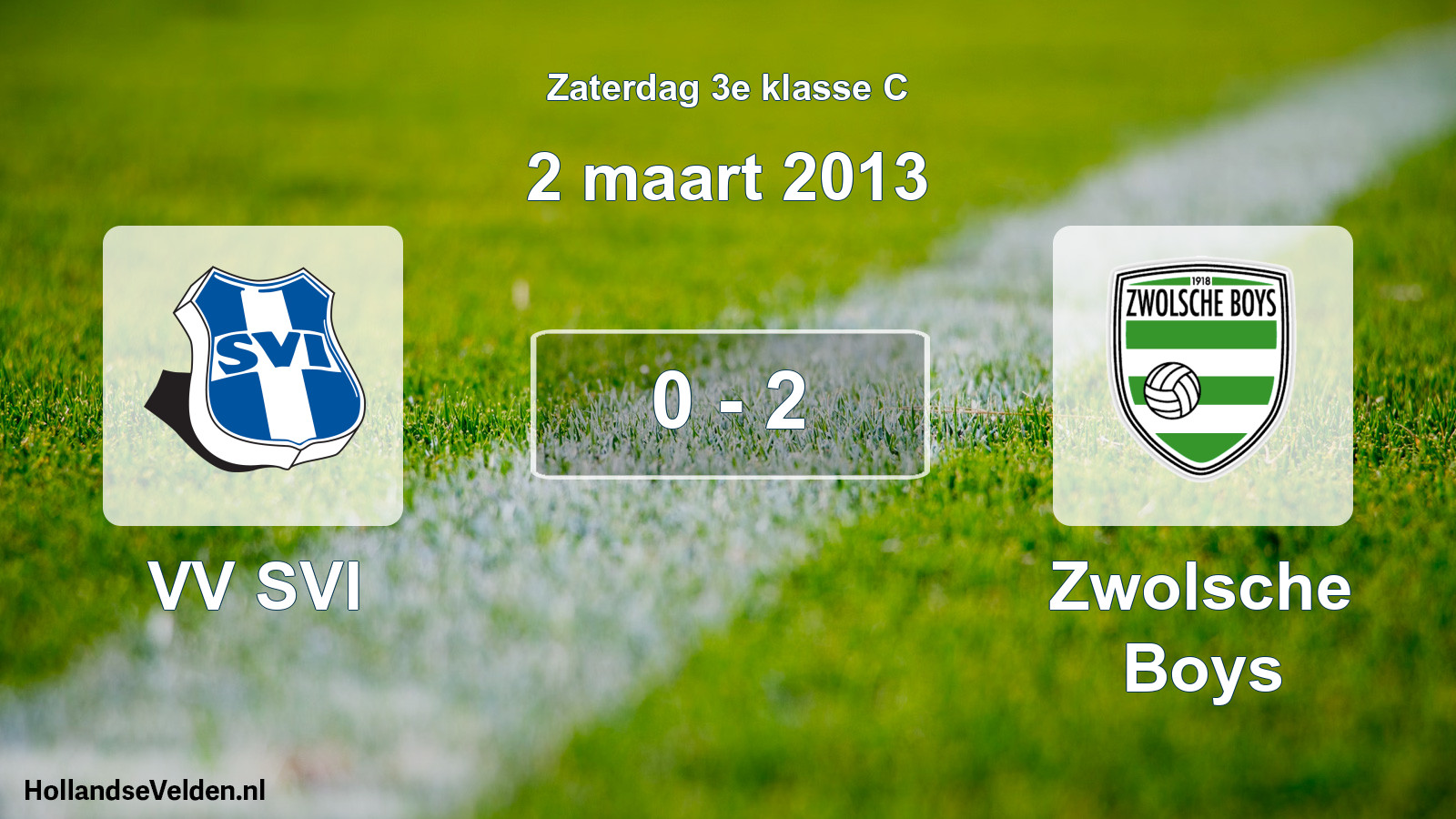 Total number of matches played: VV SVI - Zwolsche Boys 0 - 2 (2 March 2013)