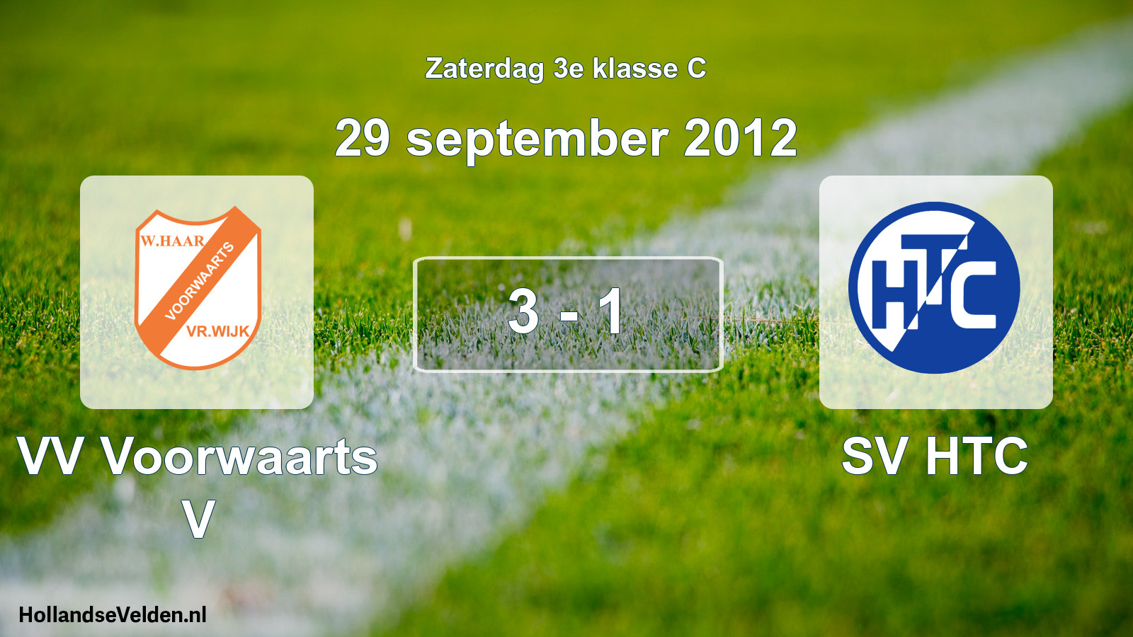 Total number of matches played: VV Voorwaarts V - SV HTC 3 - 1 (29 September 2012)