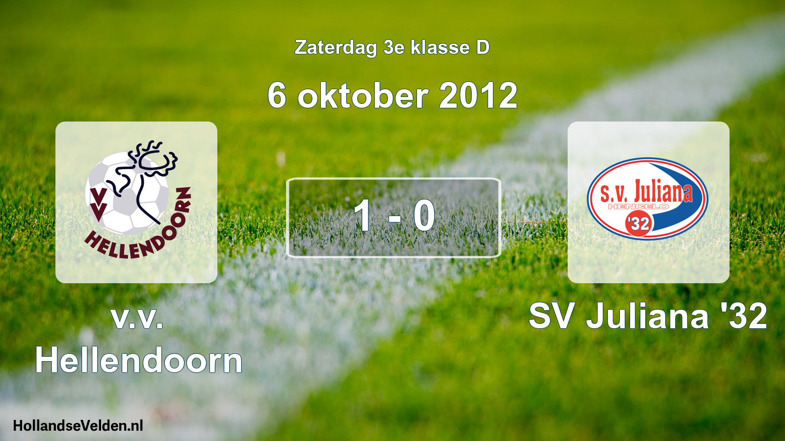 Total number of matches played: v.v. Hellendoorn - SV Juliana '32 1 - 0 (6 October 2012)