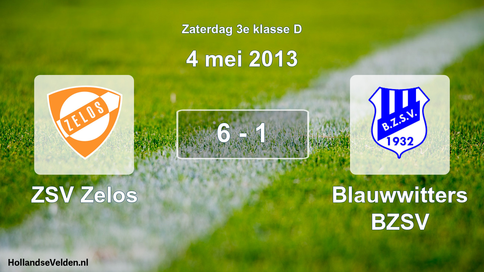 Total number of matches played: ZSV Zelos - Blauwwitters BZSV 6 - 1 (4 May 2013)