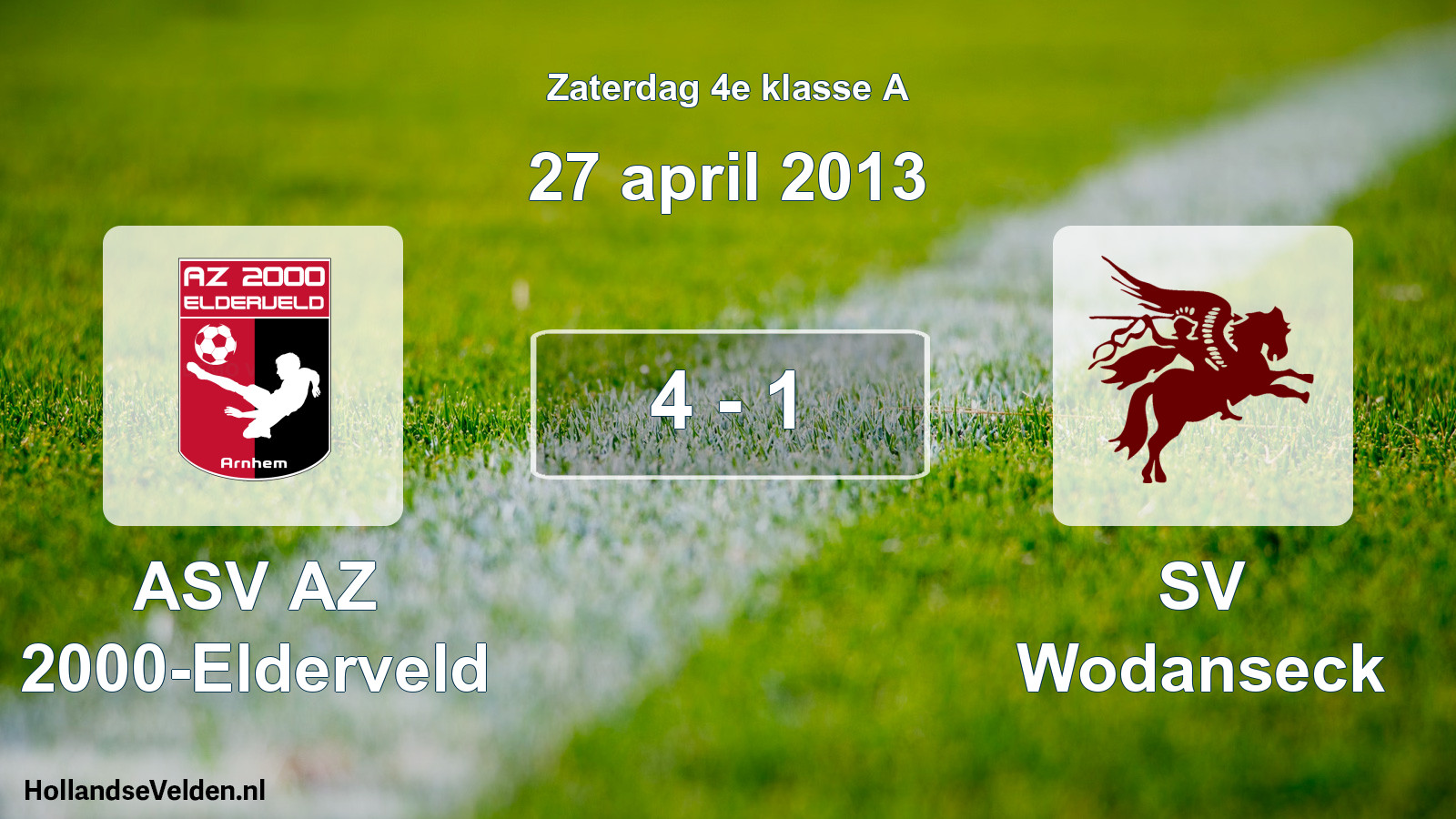 Total number of matches played: ASV AZ 2000-Elderveld - SV Wodanseck 4 - 1 (27 April 2013)