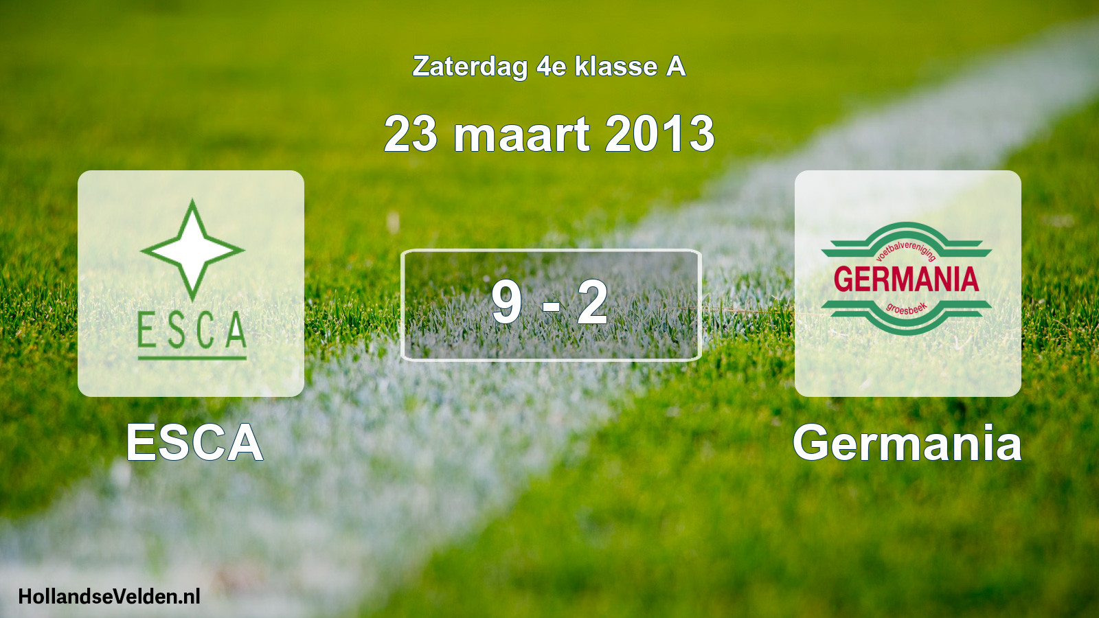Total number of matches played: ESCA - Germania 9 - 2 (23 March 2013)