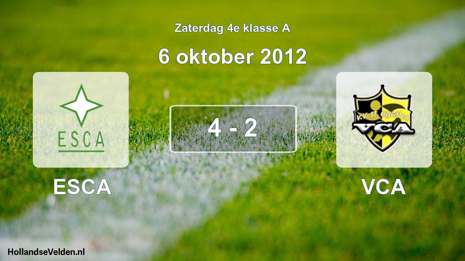 Total number of matches played: ESCA - VCA 4 - 2 (6 October 2012)