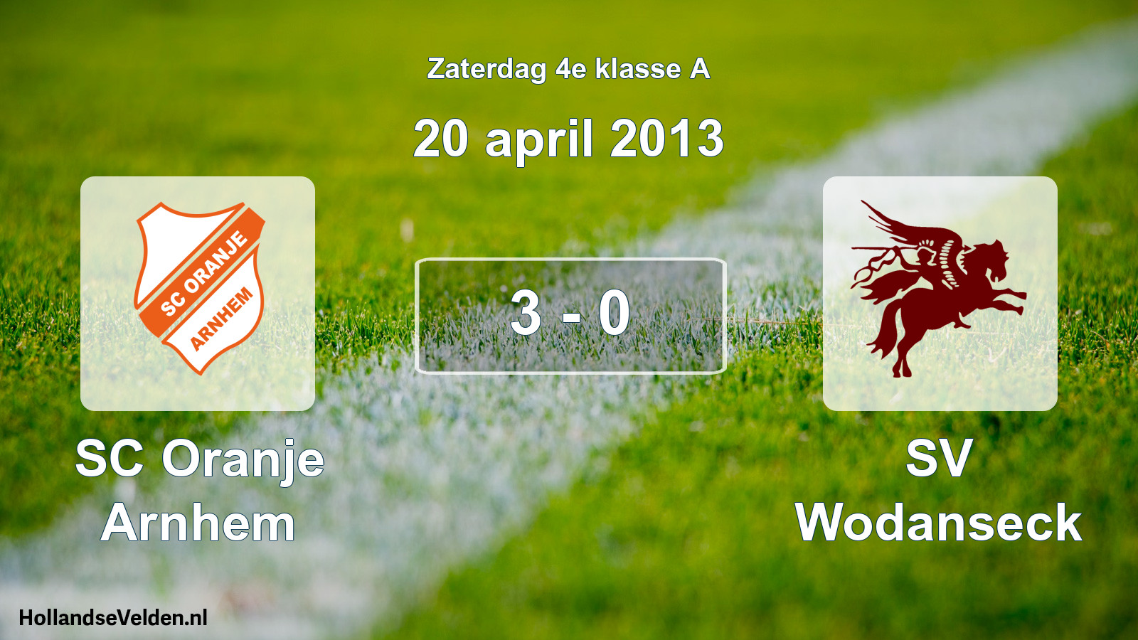 Total number of matches played: SC Oranje Arnhem - SV Wodanseck 3 - 0 (20 April 2013)