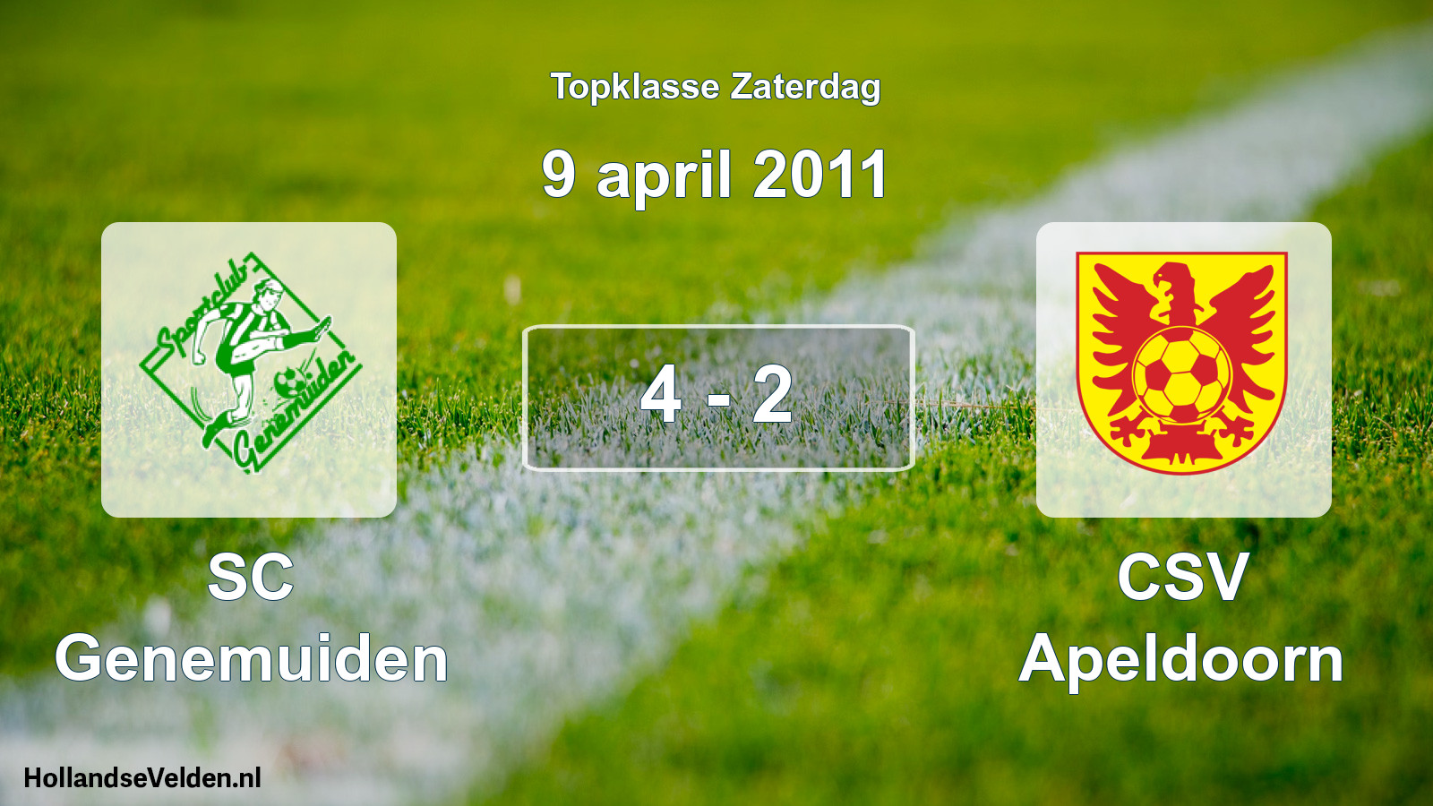 Gespeelde wedstrijd: SC Genemuiden - CSV Apeldoorn 4 - 2 (9 april 2011)