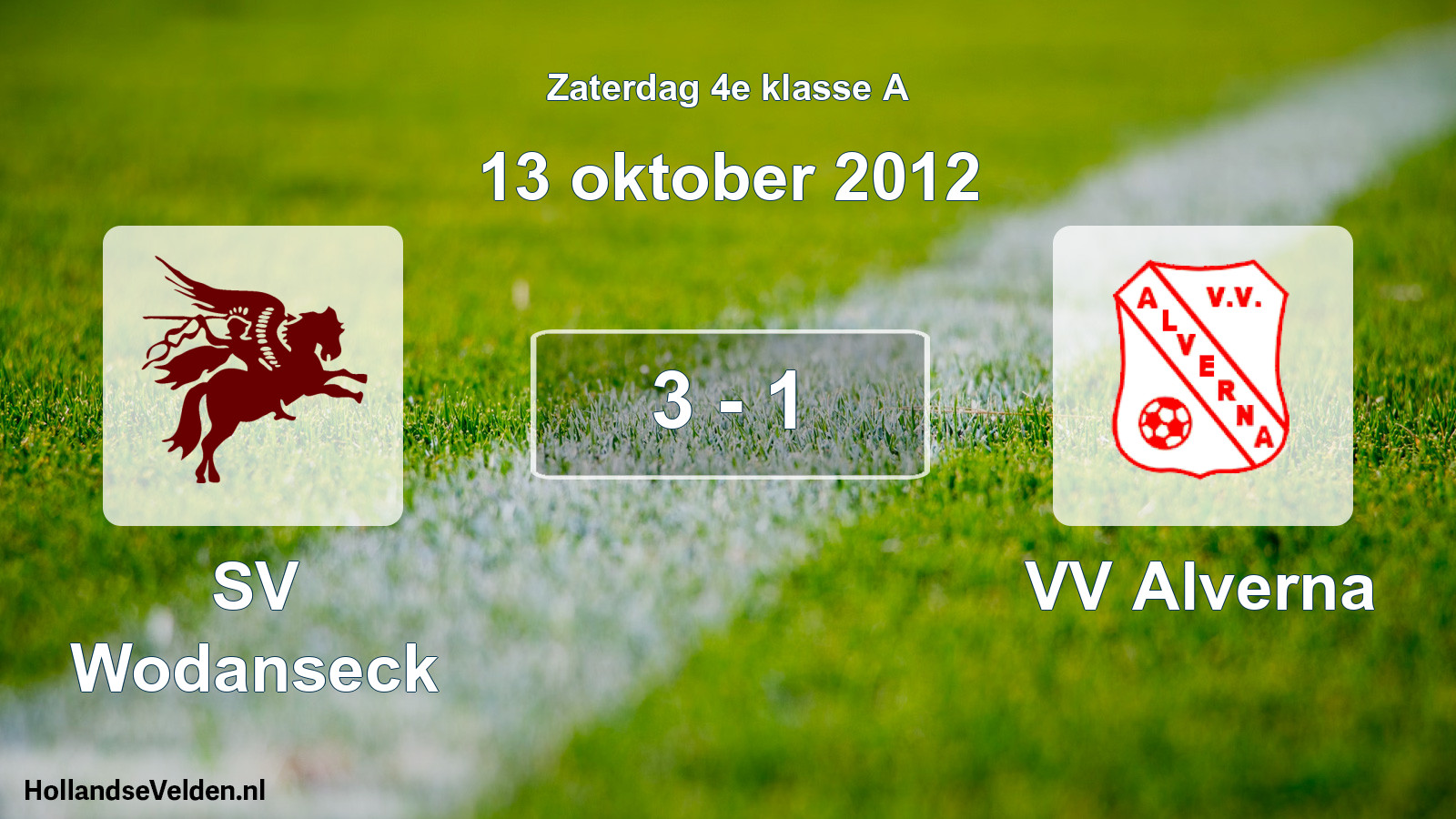Total number of matches played: SV Wodanseck - VV Alverna 3 - 1 (13 October 2012)