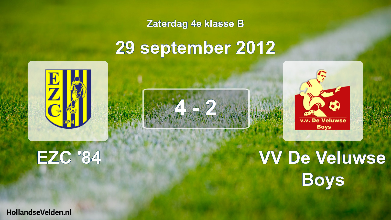 Total number of matches played: EZC '84 - VV De Veluwse Boys 4 - 2 (29 September 2012)