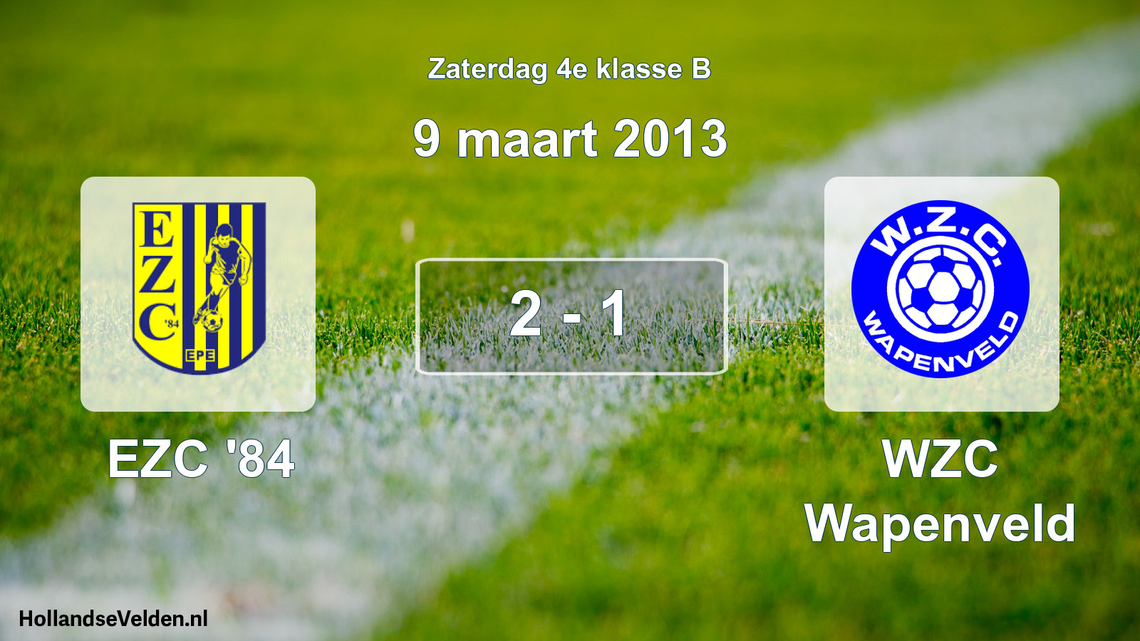 Total number of matches played: EZC '84 - WZC Wapenveld 2 - 1 (9 March 2013)