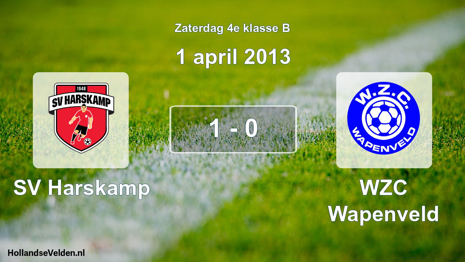 Total number of matches played: SV Harskamp - WZC Wapenveld 1 - 0 (1 April 2013)