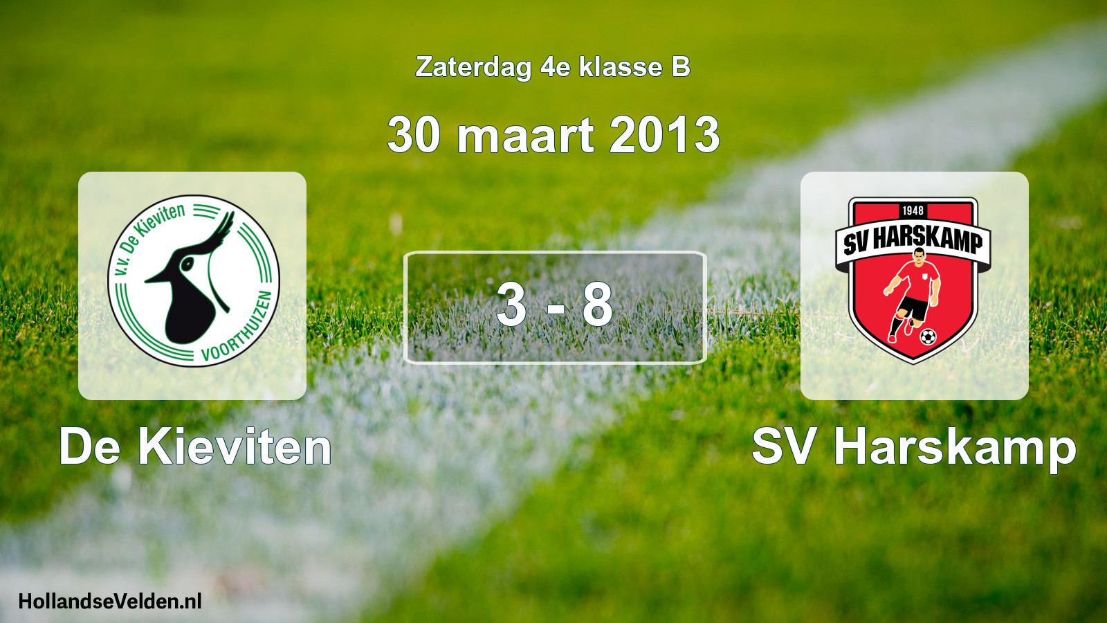 Total number of matches played: De Kieviten - SV Harskamp 3 - 8 (30 March 2013)