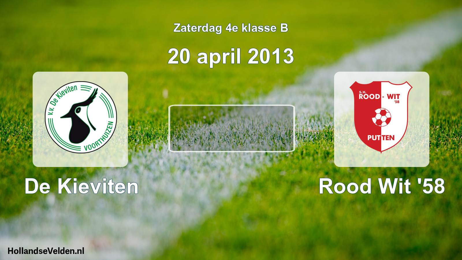 Scheduled Match: De Kieviten - Rood Wit '58 (20 April 2013)
