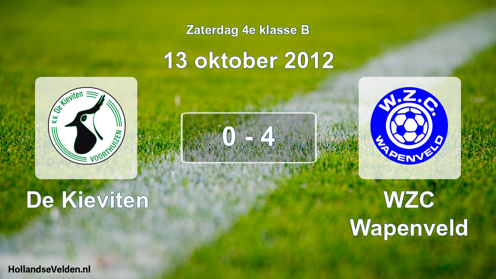 Total number of matches played: De Kieviten - WZC Wapenveld 0 - 4 (13 October 2012)