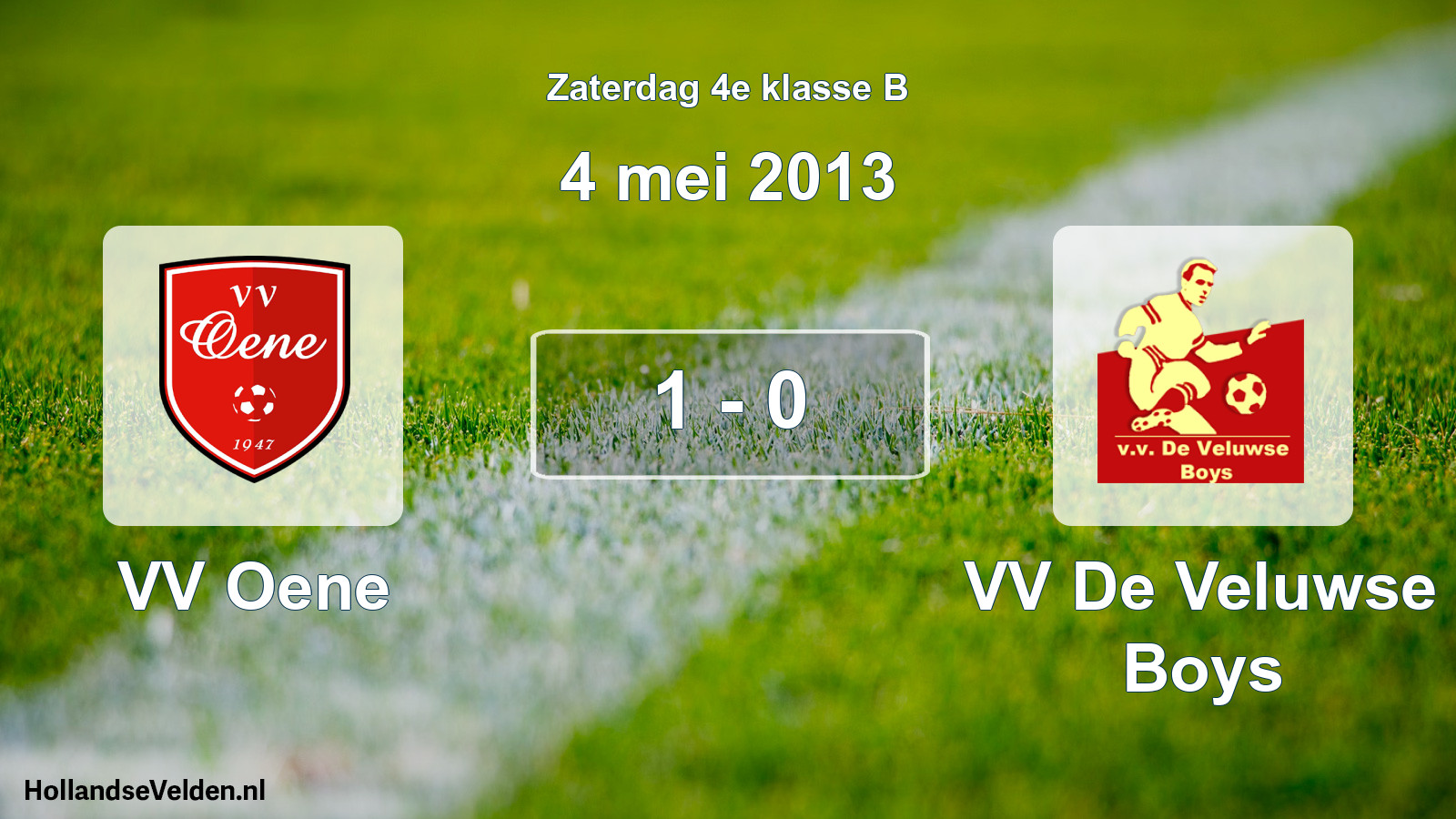 Total number of matches played: VV Oene - VV De Veluwse Boys 1 - 0 (4 May 2013)