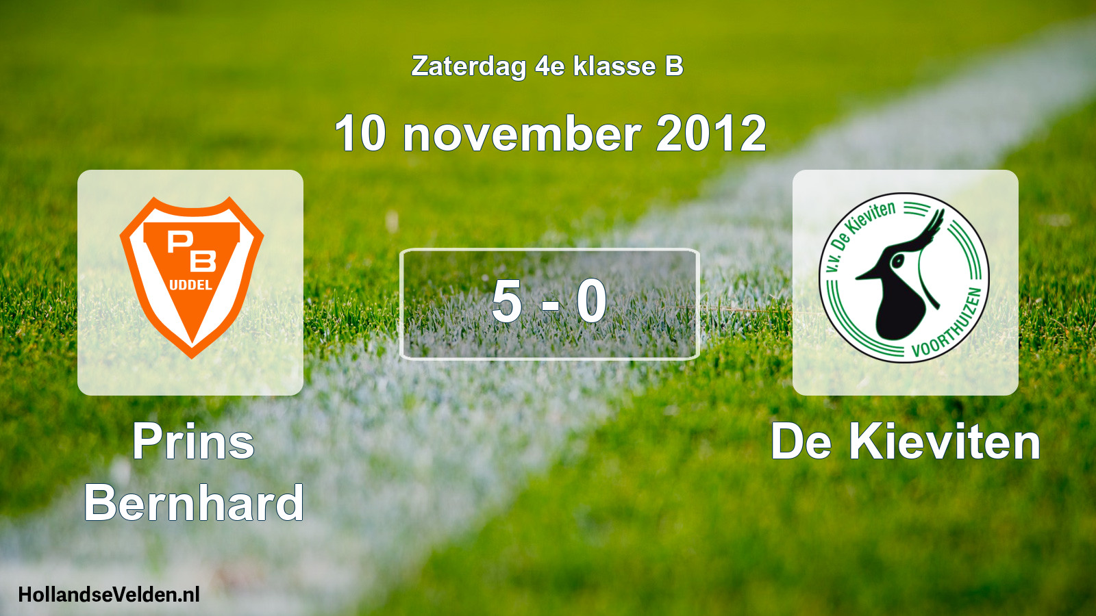 Total number of matches played: Prins Bernhard - De Kieviten 5 - 0 (10 November 2012)