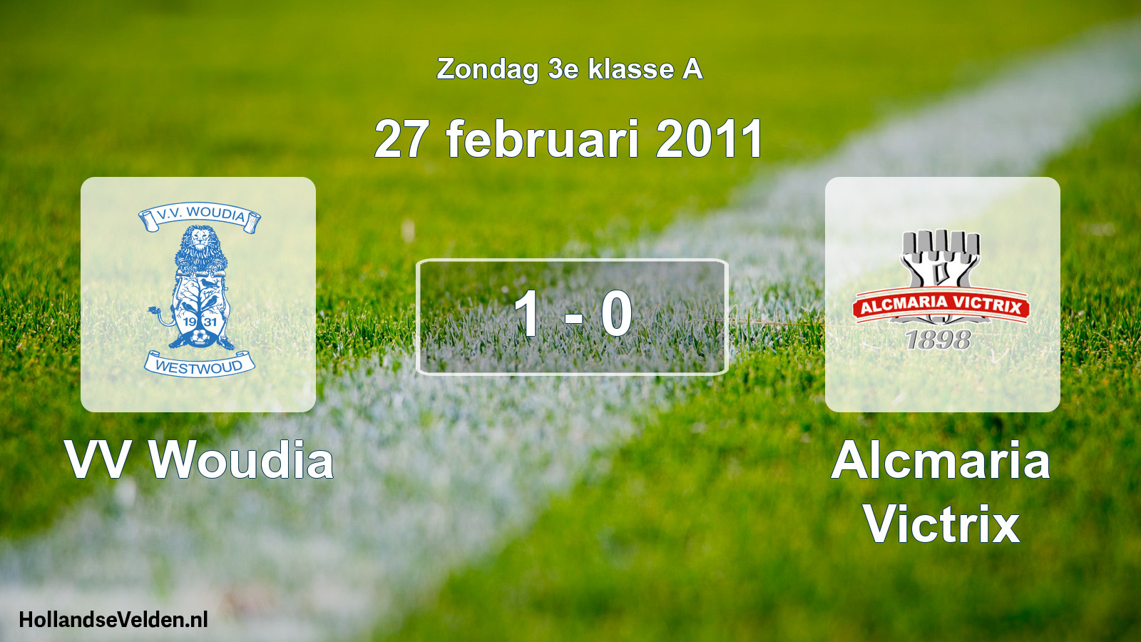 Total number of matches played: VV Woudia - Alcmaria Victrix 1 - 0 (27 February 2011)