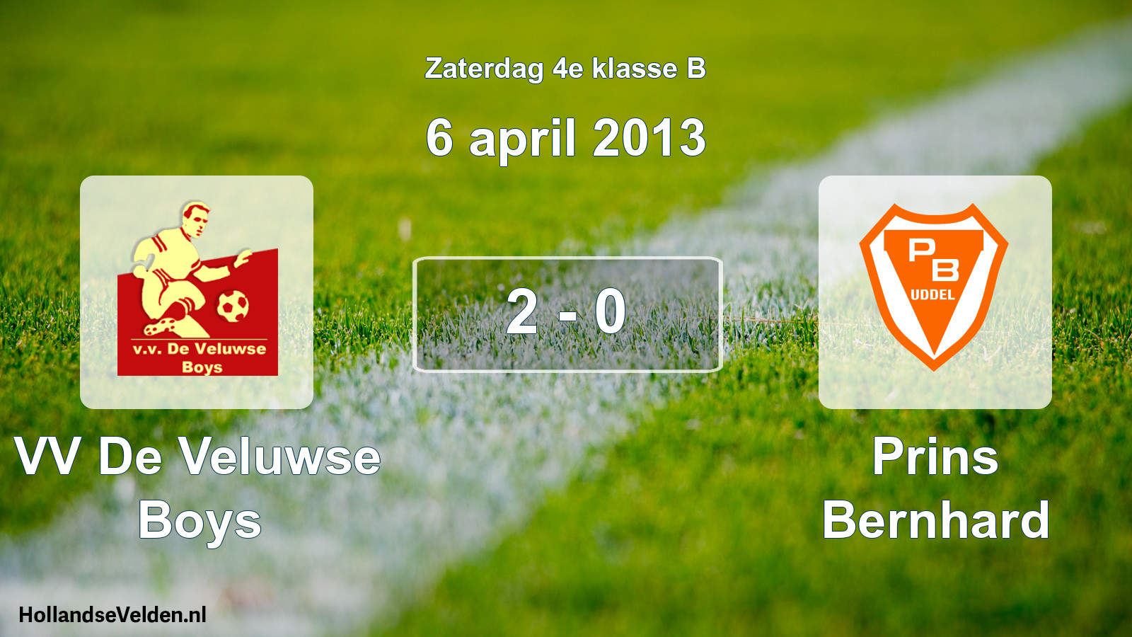 Total number of matches played: VV De Veluwse Boys - Prins Bernhard 2 - 0 (6 April 2013)