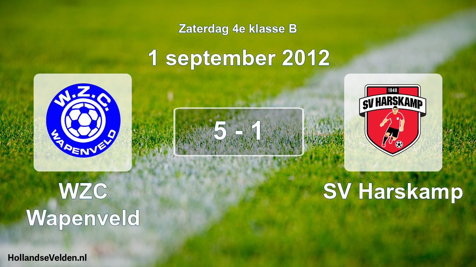 Total number of matches played: WZC Wapenveld - SV Harskamp 5 - 1 (1 September 2012)
