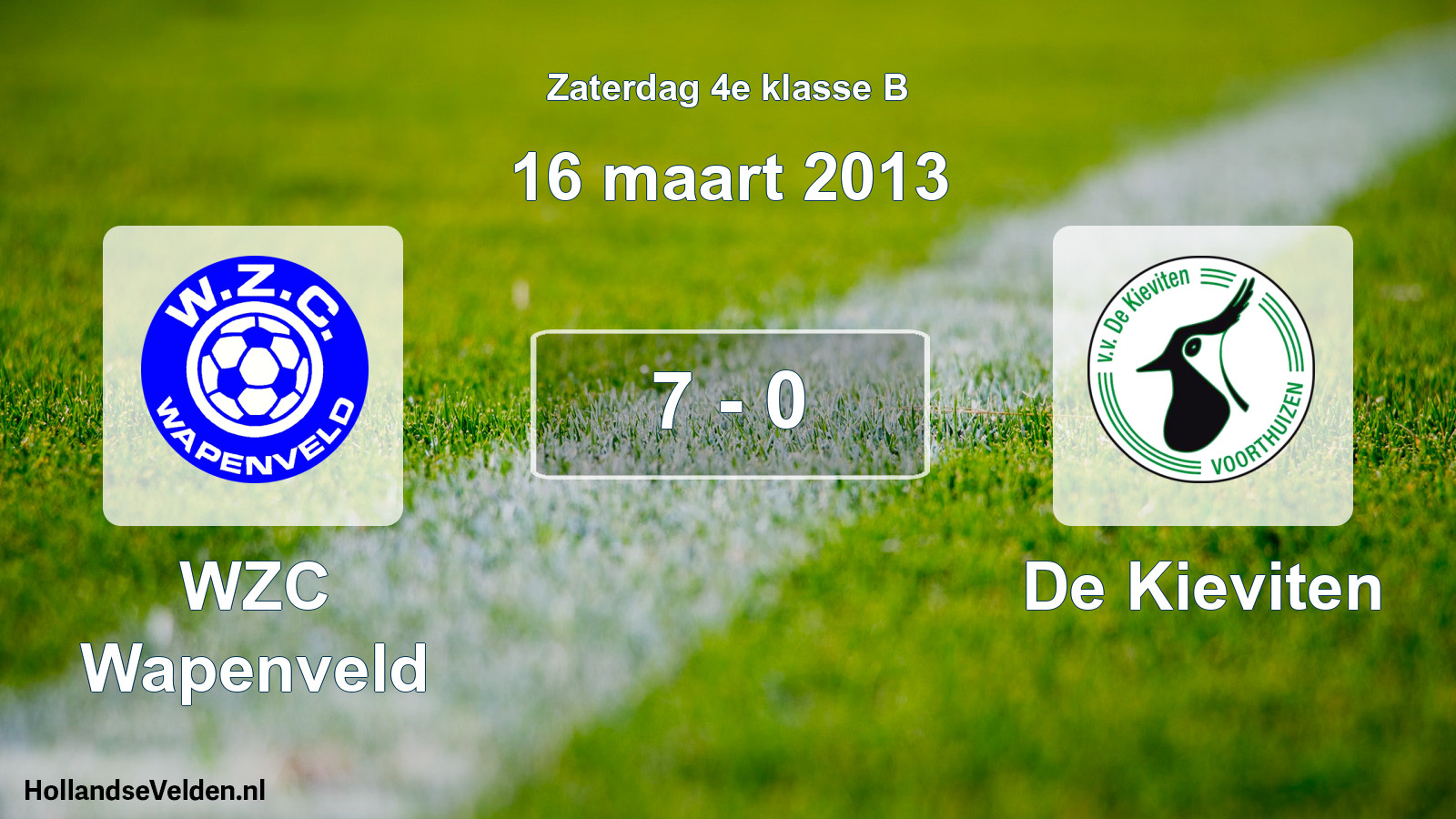 Total number of matches played: WZC Wapenveld - De Kieviten 7 - 0 (16 March 2013)