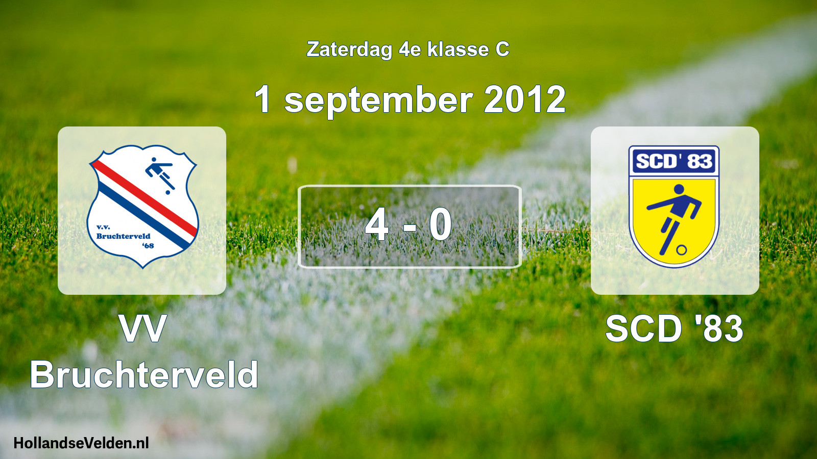 Total number of matches played: VV Bruchterveld - SCD '83 4 - 0 (1 September 2012)