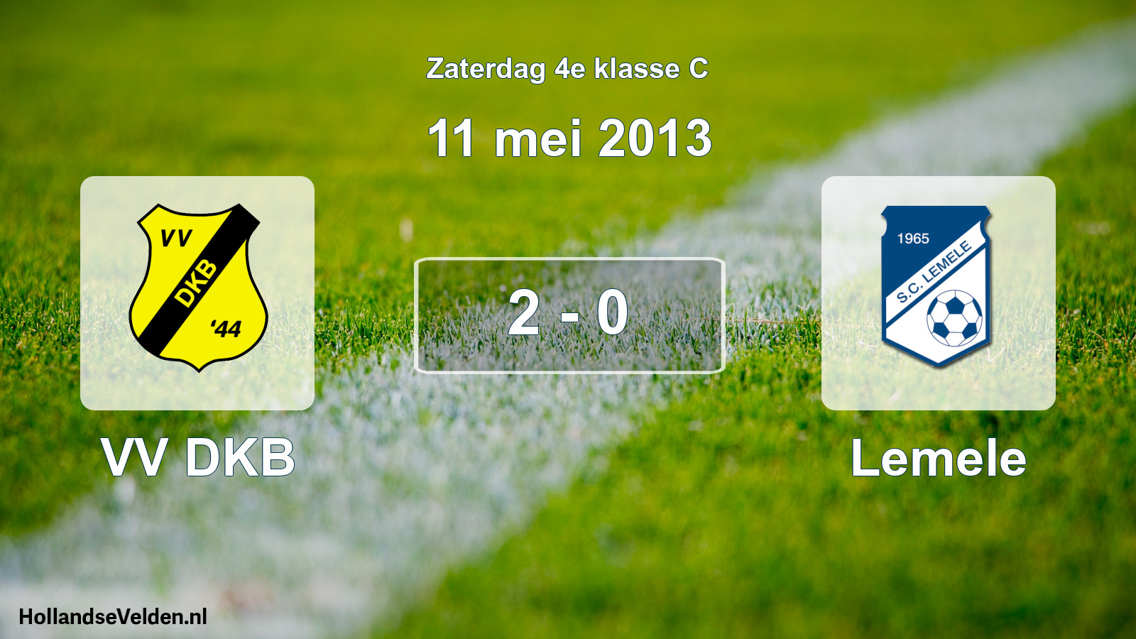 Total number of matches played: VV DKB - Lemele 2 - 0 (11 May 2013)