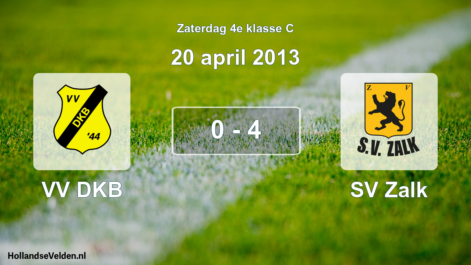 Total number of matches played: VV DKB - SV Zalk 0 - 4 (20 April 2013)