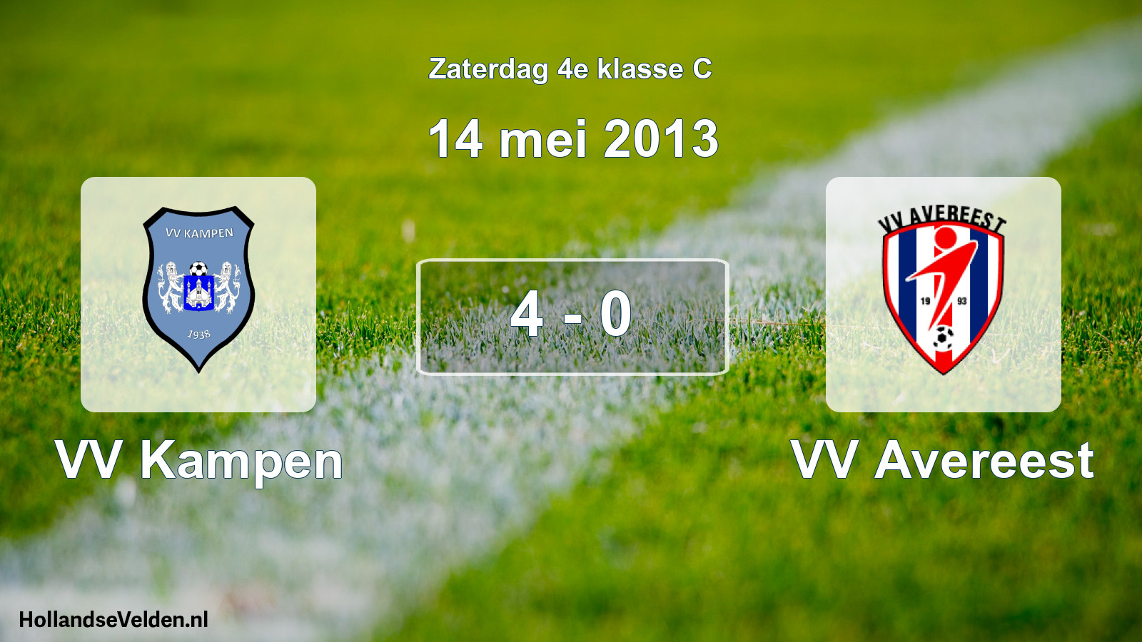 Total number of matches played: VV Kampen - VV Avereest 4 - 0 (14 May 2013)