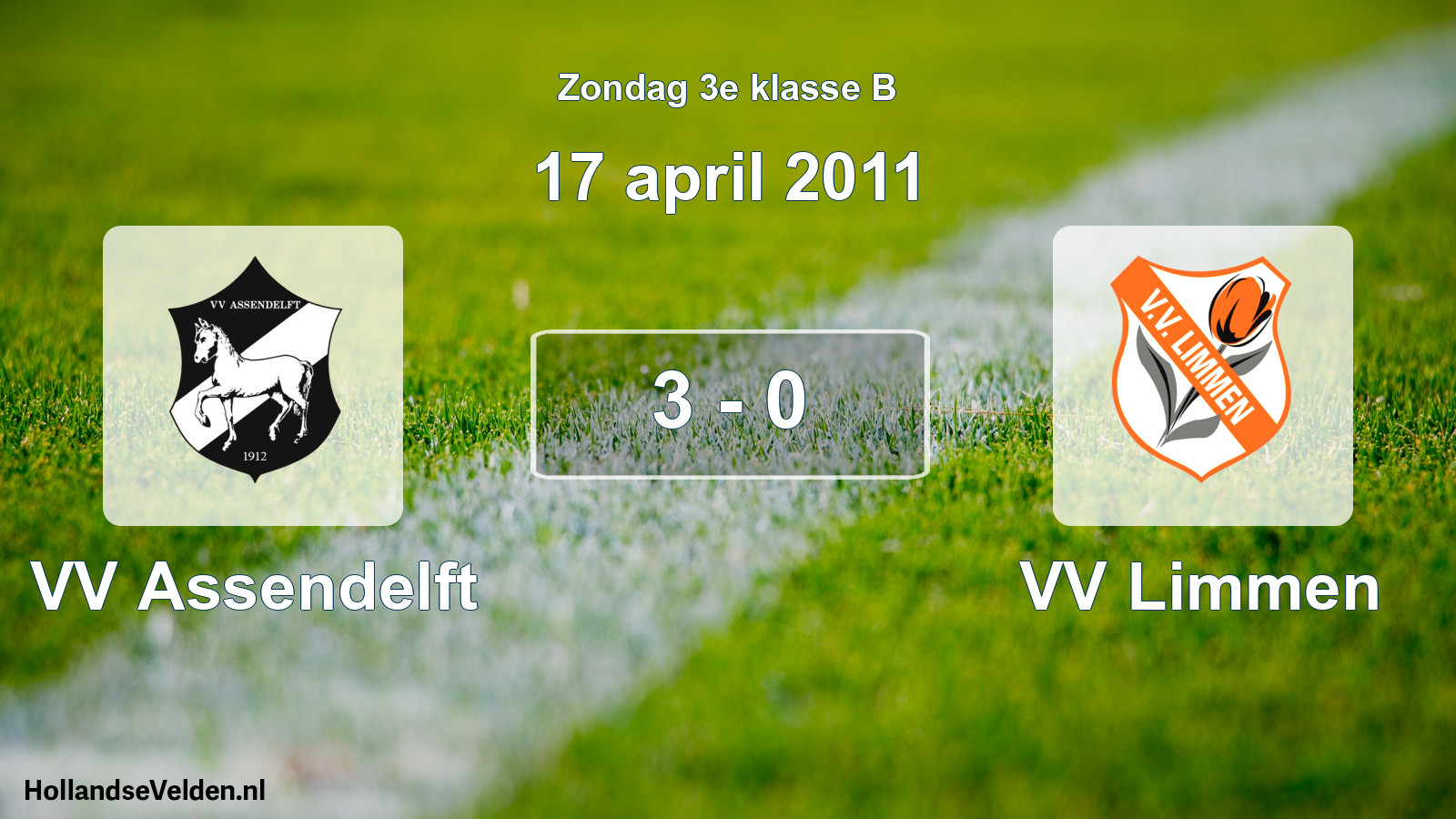 Total number of matches played: VV Assendelft - VV Limmen 3 - 0 (17 April 2011)