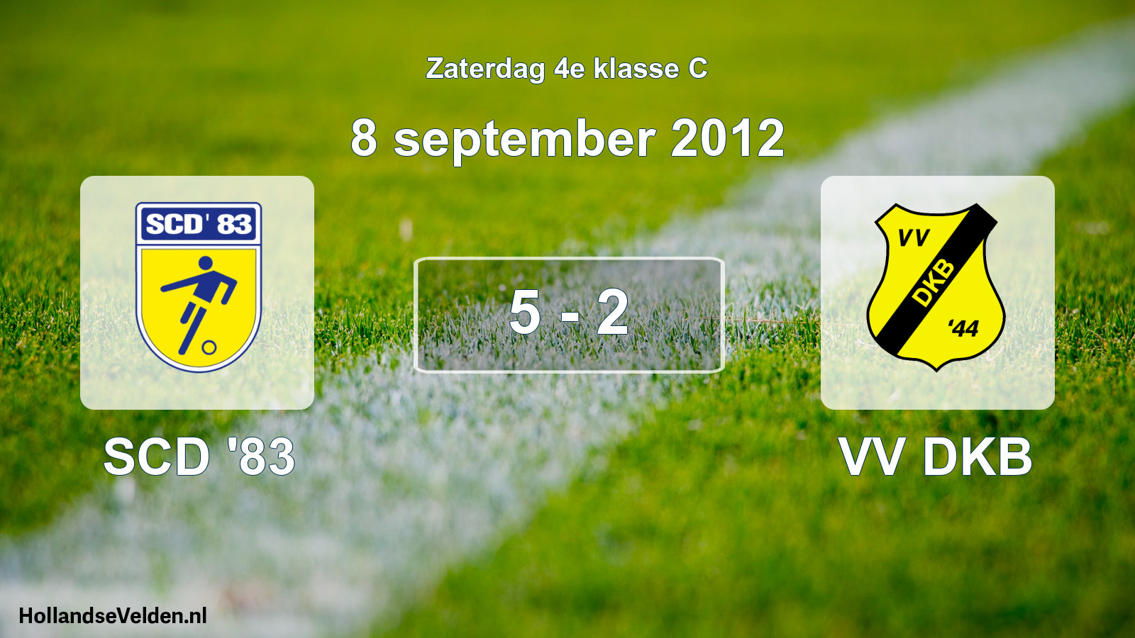 Total number of matches played: SCD '83 - VV DKB 5 - 2 (8 September 2012)