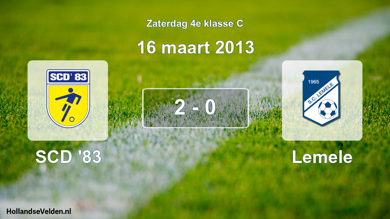 Total number of matches played: SCD '83 - Lemele 2 - 0 (16 March 2013)