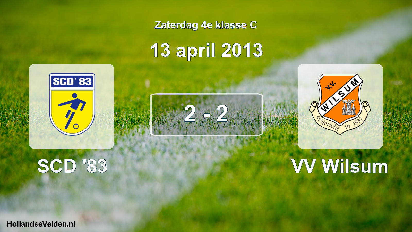 Total number of matches played: SCD '83 - VV Wilsum 2 - 2 (13 April 2013)