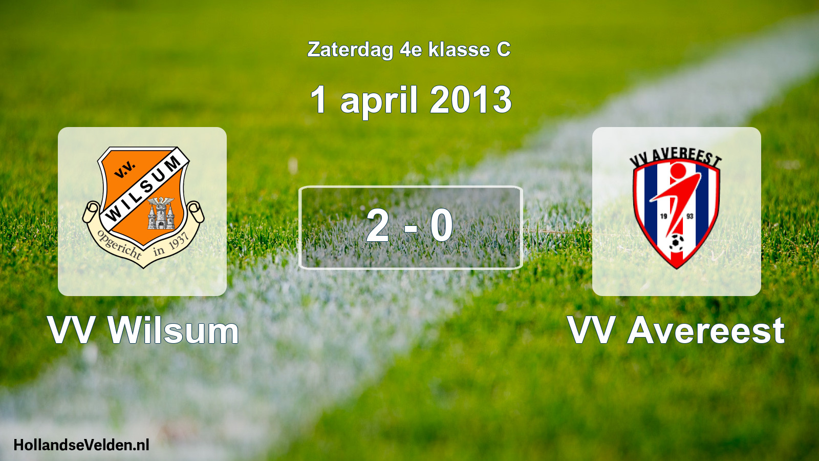 Total number of matches played: VV Wilsum - VV Avereest 2 - 0 (1 April 2013)