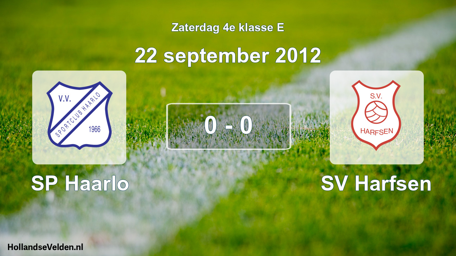 Total number of matches played: SP Haarlo - SV Harfsen 0 - 0 (22 September 2012)